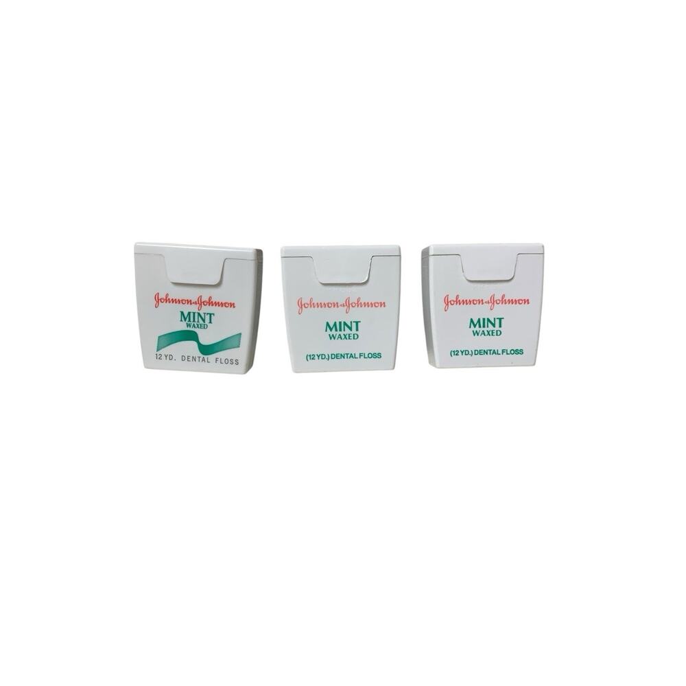 Set of 3 Rare Vintage Johnson and Johnson dental‎ floss Mint Waxed